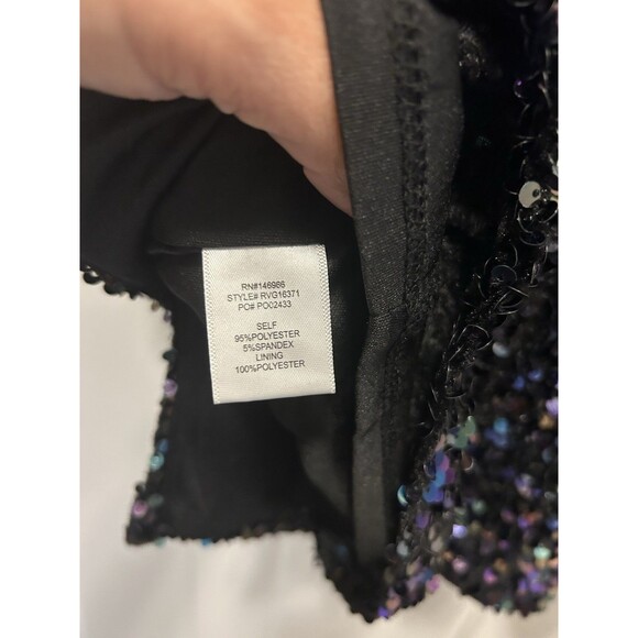 Crystal Doll Size 15 Amber Black Multicolor Sequin Tank Mini Dress Stretchy Hoco - Picture 6 of 7